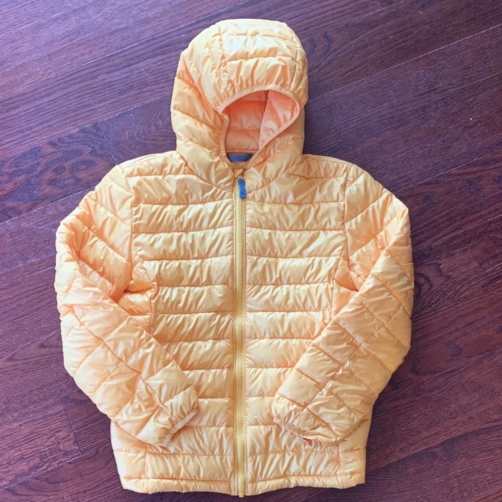 Primary light weight coat  Yellow Hooded Puffer Jacket 12